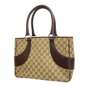 Gucci Tote GG Canvas Brown Silver